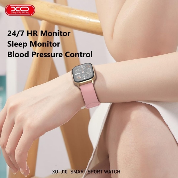 Smart watch XO J10 AMOLED skærm Vandtæt, aktivitetsmåler Pink gold