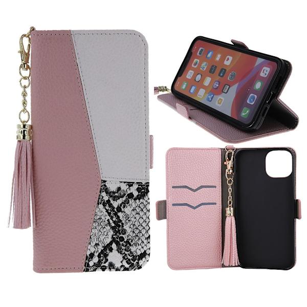 iPhone 14 Plus - Smart Charms Case Mobile Wallet Pink Multicolor