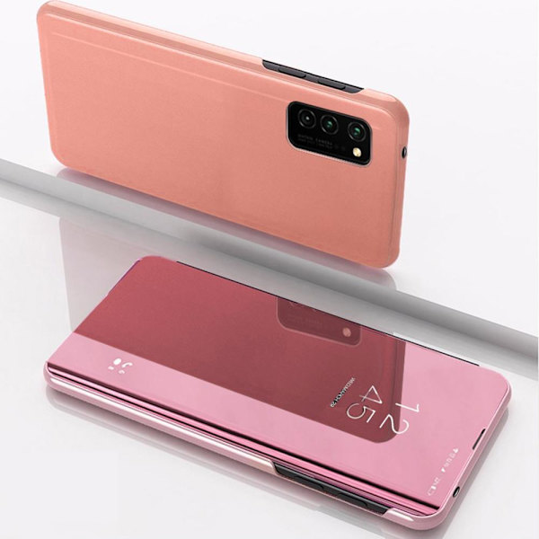 Moto G9 Play / Moto E7 Plus - Smart Clear View -kotelo - vaaleanpunainen Pink