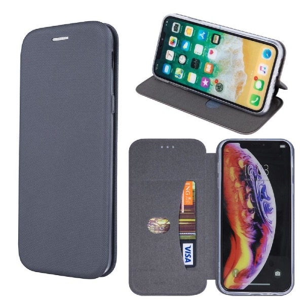 iPhone XS Max - Smart Viva Flip Case Mobilplånbok - Grå grå