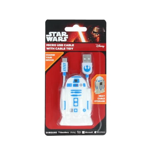 Star Wars R2D2 Micro USB kabel för Samsung & Andra Smartphones White