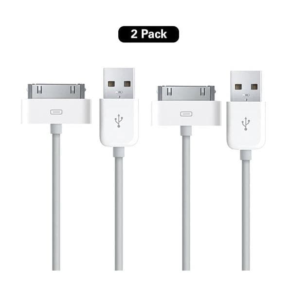 2-Pack iPhone 4s Laddningskabel  iPad 1,2,3 /iPod/iPhone 3 ,4 ,4s White