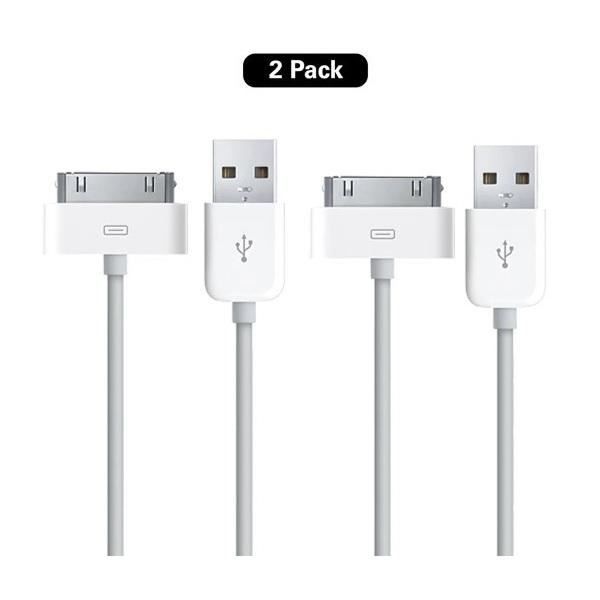 2-pakkaus iPhone 4s Latauskaapeli iPad 1,2,3 /iPod/iPhone 3 ,4 ,4 White