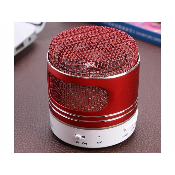 Bærbar Mini Bluetooth-højttaler FM-radio, Hukommelseskort, AUX - Rød Red