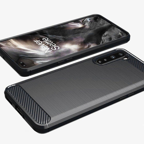 OnePlus Nord - Fleksibelt Carbon Soft TPU Cover - Sort Black