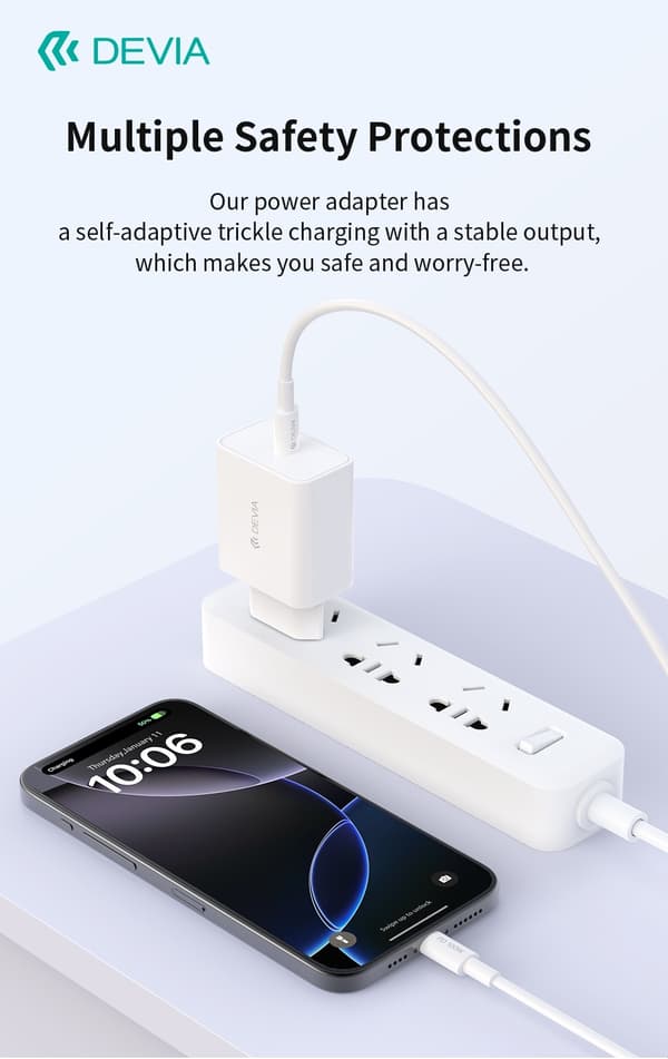 45W USB-C PD snabbladdare för mobiltelefoner och surfplattor - Vit White