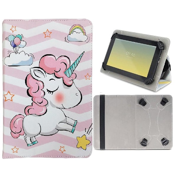 Universal Flip Case til 9-10,2" tablets - Unicorn Pink