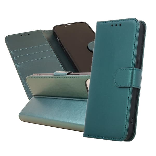 iPhone 17e / iPhone 16e - Book Case Fodral Mobilplånbok Mörkgrön Mörkgrön