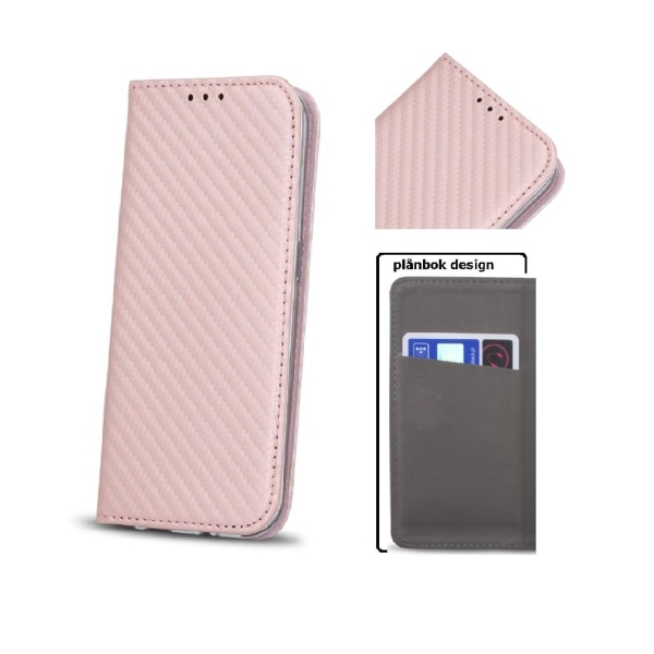 Samsung Galaxy J7 (2017) Smart Carbon Wallet -kotelo - ruusukulta Pink gold