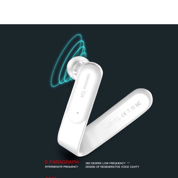 XO-B30 Intelligent Touch Trådlös Bluetooth V5.0 Hörlurar - Vit Vit