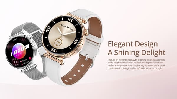 Riversong Smartklocka GLOW SW906 Bluetooth-samtal med extra rem Rosaguld Rosa guld