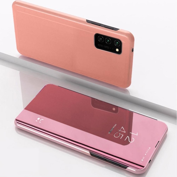 Huawei P40 Lite E - Smart Clear View -kotelo - vaaleanpunainen Pink