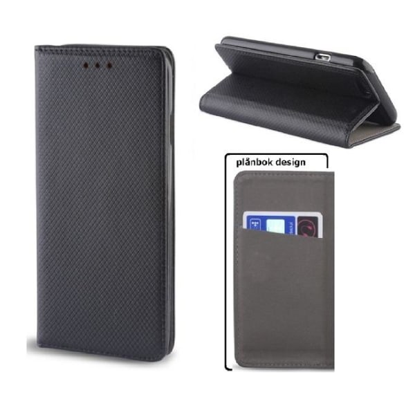 Huawei P20 - Smart Magnet Case, Flip Case Mobiililompakko - Musta Black