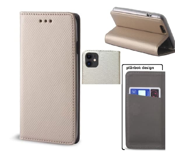 iPhone 11 Pro - Smart Magnet Flip Case Mobilplånbok - Guld Guld