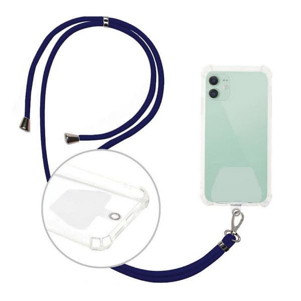Universal Crossbody Nylon Patch Neck Strap Lanyards Rope för Mobile Marine blue
