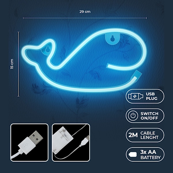 Neon LED Hello Batteri + USB Forever Light Multicolor