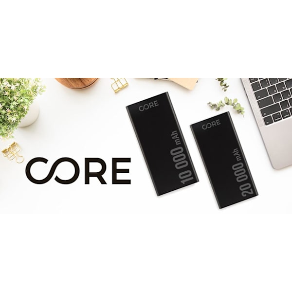 10000Mah PD + QC USB-C pikalataus Forever Core Powerbank Black