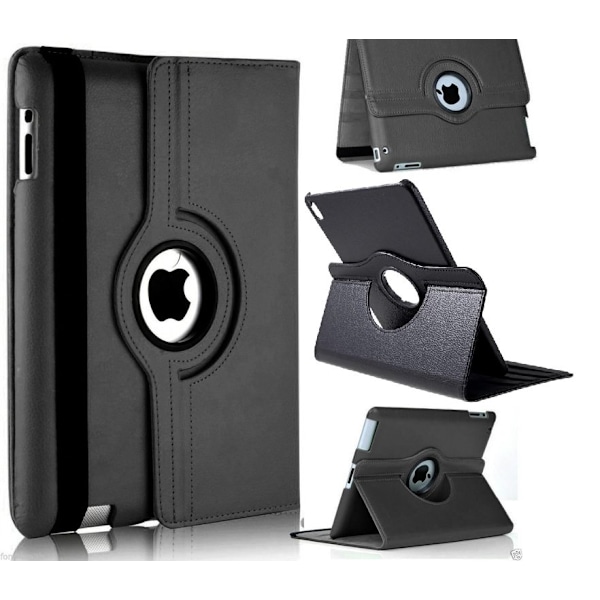 iPad 5th Gen / 6th Gen / Air 2 - etui, der kan drejes 360º - Sort Black