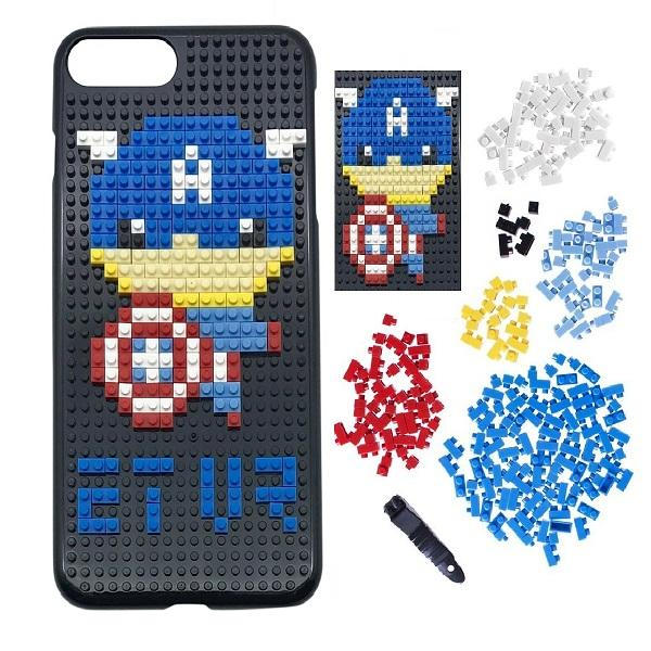 iPhone 7/8 Building Blocks Elegant Bagcover -Captain America Black