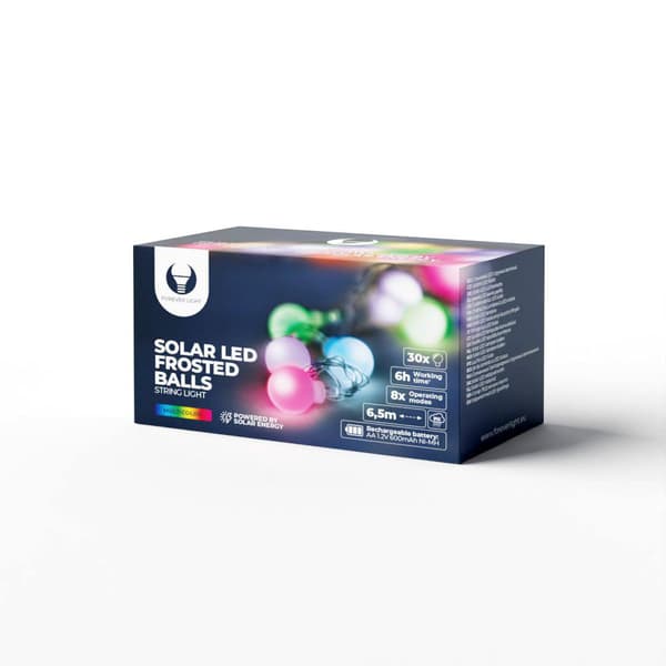 6,5m Dekorativa 30 FROSTAD BOLLAR Solar LED multicolor Ljus Multicolor