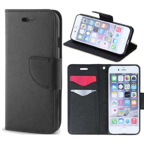 iPhone SE 2022 / SE 2020/7/8 Smart Fancy Mobile Wallet - Sort Black