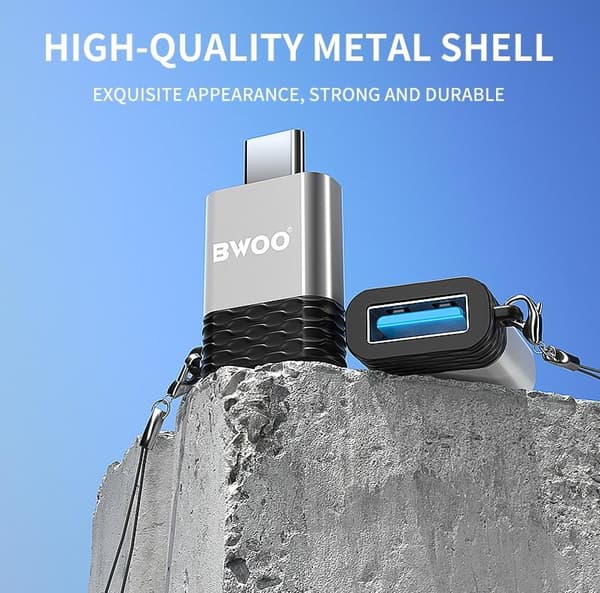 USB-C till USB OTG-Converter Adapter Kontakt - BAWOO grå