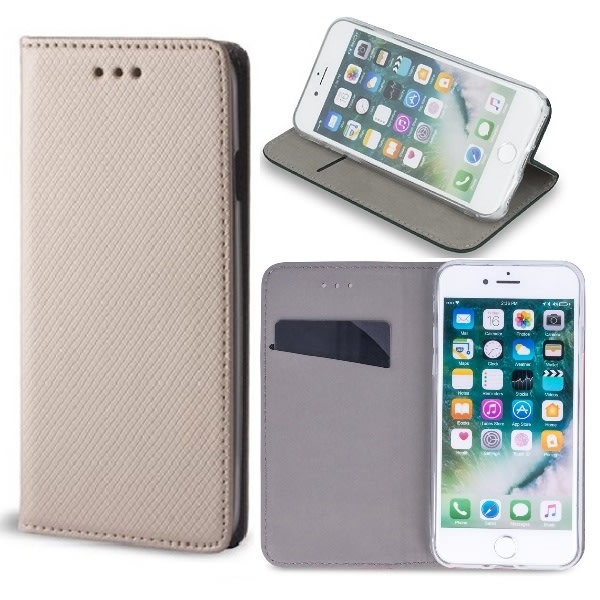 iPhone 15 Plus - Smart Magnetic Mobile Wallet - Guld Gold