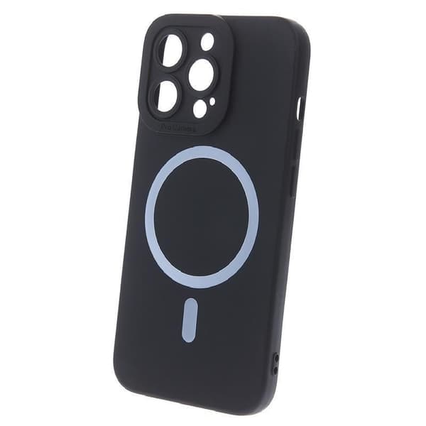 iPhone 15 Pro Max - MagSafe Silicon Slim Mjuk Skal Svart Black