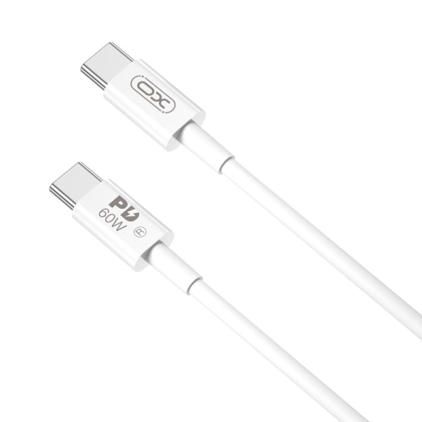 60W USB-C To USB-C PD 2m Snabbladdning kabel Samsung, iPhone Vit