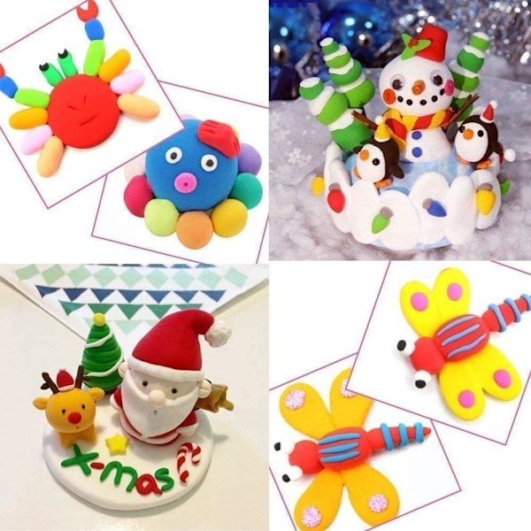 12-Pack Mjuk och Stretchy Bouncing Clay / Fluffy Slime multifärg