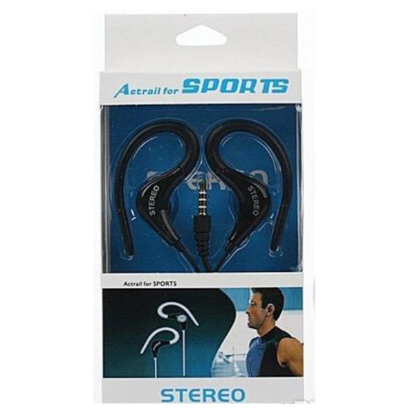 Actrail Stereo Sporthörlurar med Mikrofon Samtalskontroll -Svart Svart