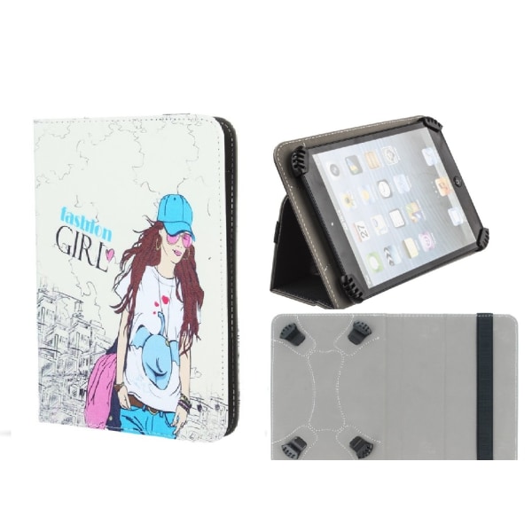 Universal Flip Case til 7"-8" tablets - Fashion Girl Grey