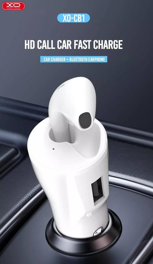 18W Snabb Billaddare med TWS Bluetooth 5.0 Hörlurar - Vit White