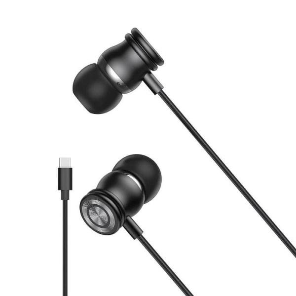 USB-C In-Ear Hörlurar med Mikrofon iPhone 15,16 /Samsung /Android - Svart Svart