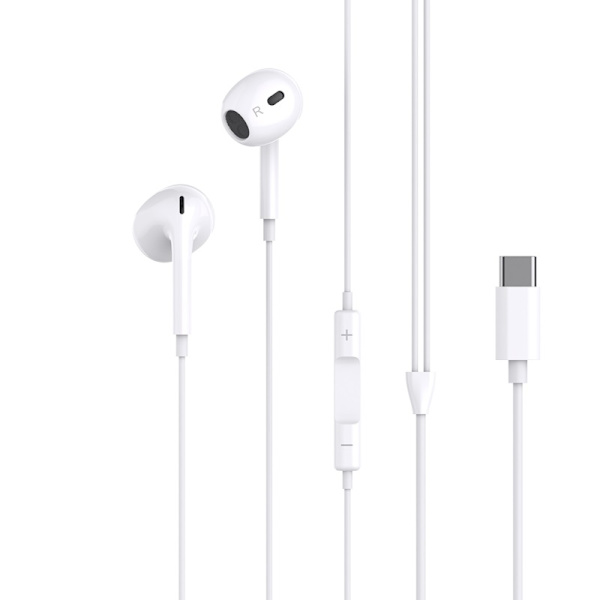 Apple iPhone 15/16 kompatibla USB-C In-Ear Hörlurar med Mikrofon EarPods White