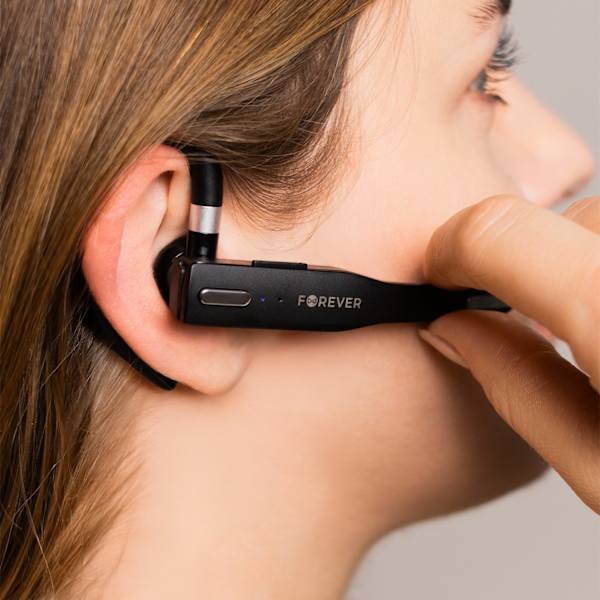 Forever BH-100 Bluetooth 5.4 Headset 12 timmars samtalstid, laddningsfodral Black