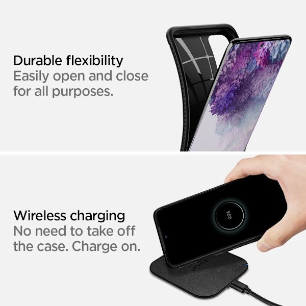 Samsung Galaxy S20 Plus  - SPIGEN Rugged Armor Skal - Mattsvart Svart