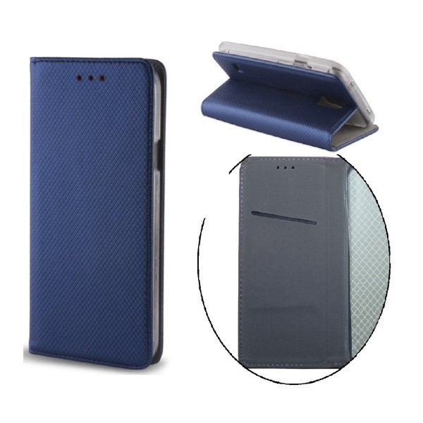 Huawei P20 Lite - Smart Magnet Flip Case Mobilpung - Marineblå Marine blue