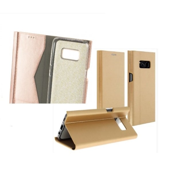 Huawei P9 Lite Mini - Beeyo Book Grande Wallet Case - Rose Gold Pink gold