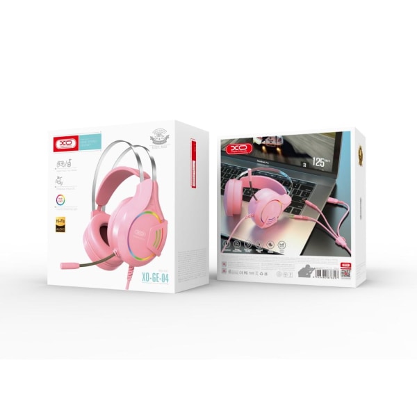 XO Stereo Gaming kuulokkeet kaapelilla 3,5 mm jakki Pinkki Pink