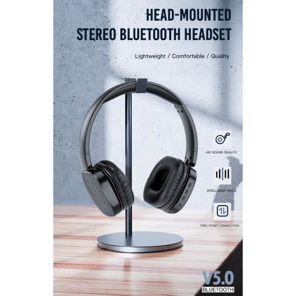 XO Bluetooth V5.0 Stereo trådløse hovedtelefoner, 20 timers musiktid Black