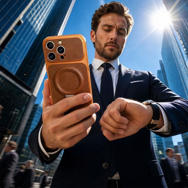iPhone 17 Pro Max - Luxgrip Mag MagSafe skal med stativ - Orange Orange