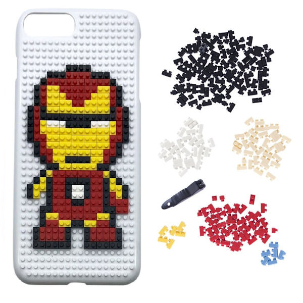 iPhone 7/8 Building Blocks Tyylikäs takakansi - Iron Man White