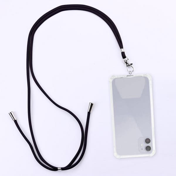 Universal Crossbody Nylon Patch Neck Strap Lanyards Rope för Mobile Black