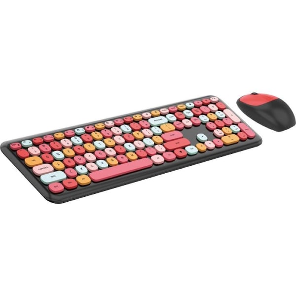 FOREVER Candy Trådløst Tastatur + Mus - Sort Rød Multicolor