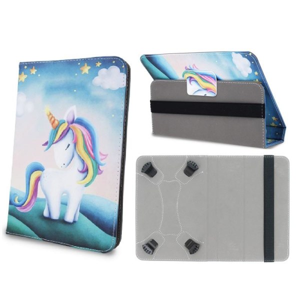 Universal Flip Case til 7"-8" tablets - Unicorn Blue