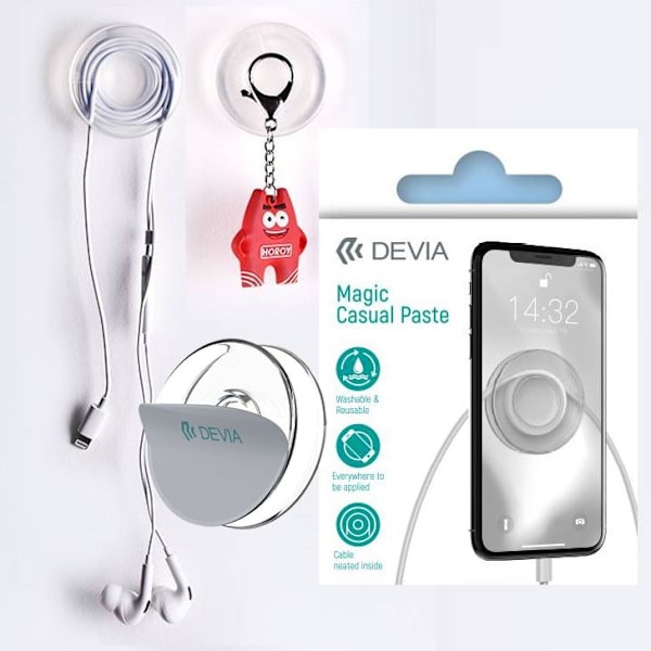 4-Pack Devia Universalhållare Magiska Sticker - Transparent Transparent