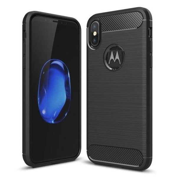 Motorola Moto G8 Power - Fleksibelt Carbon Soft TPU Cover - Sort Black