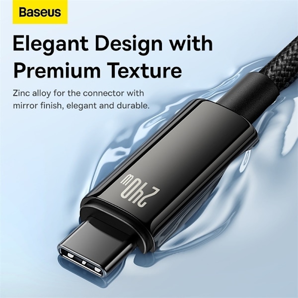 240W Snabbladdning Baseus Tungsten USB-C till USB-C-kabel – 3m Svart