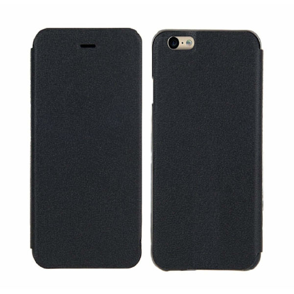 iPhone 6 Plus / 6s Plus - Eco-Läder Slim Flip Case - Svart Black
